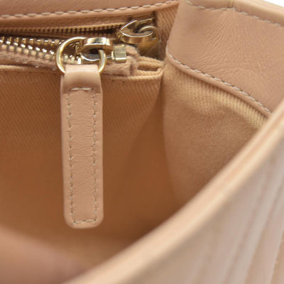 $7300 Chanel  Calfskin Chevron Quilted Medium Coco Handle Flap Beige