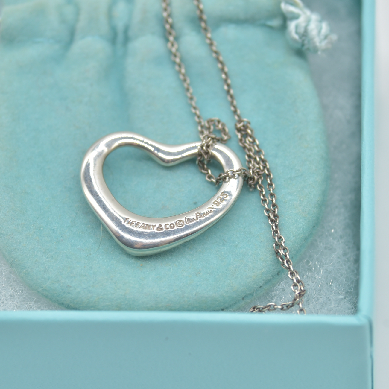 $525 Tiffany & Co. Elsa Peretti Open Heart Pendant 16 mm