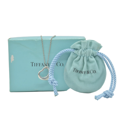 $360 Tiffany & Co. Elsa Peretti 11 mm Open Heart Pendant Sterling Silver