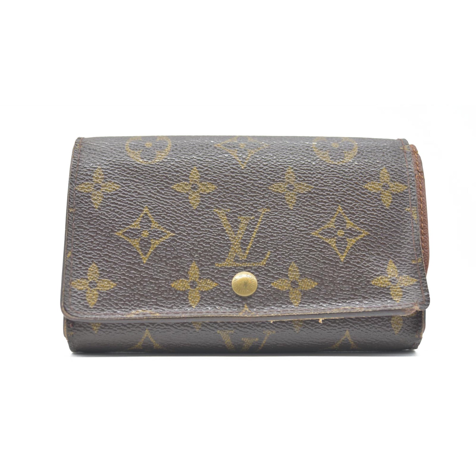 $560 Louis Vuitton  Monogram Porte-Monnaie Tresor Wallet CA0073