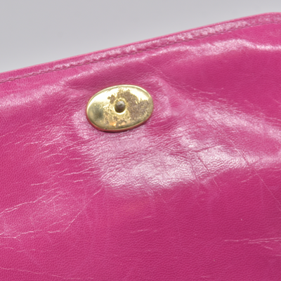 $3500 1986-1988 Chanel Vintage Coco Mark Satin Chain Shoulder Bag Pink