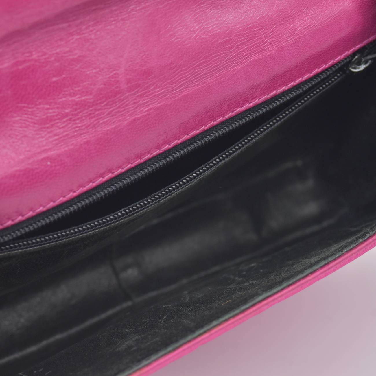 $3500 1986-1988 Chanel Vintage Coco Mark Satin Chain Shoulder Bag Pink