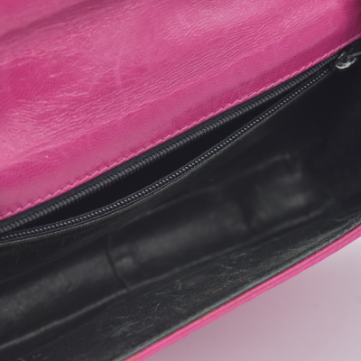 $3500 1986-1988 Chanel Vintage Coco Mark Satin Chain Shoulder Bag Pink