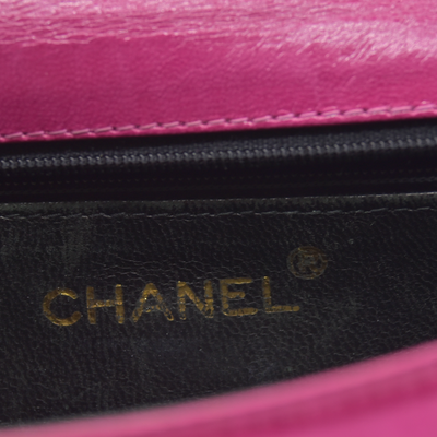 $3500 1986-1988 Chanel Vintage Coco Mark Satin Chain Shoulder Bag Pink