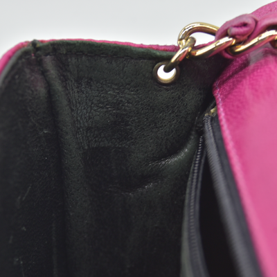 $3500 1986-1988 Chanel Vintage Coco Mark Satin Chain Shoulder Bag Pink