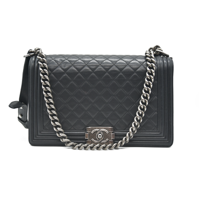 Chanel Calfskin Quilted Medium Boy Flap Black