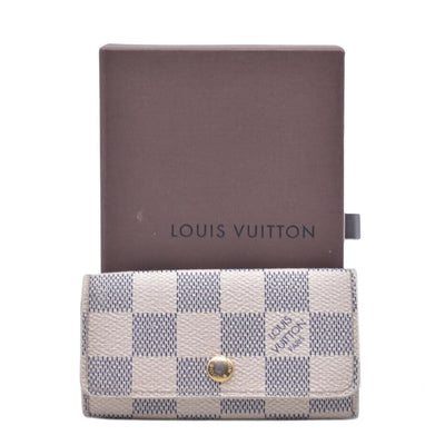 $345 2007 Louis Vuitton Damier Azur Multicles 4 Key Holder FL2027 CONSIGNMENT 10021073