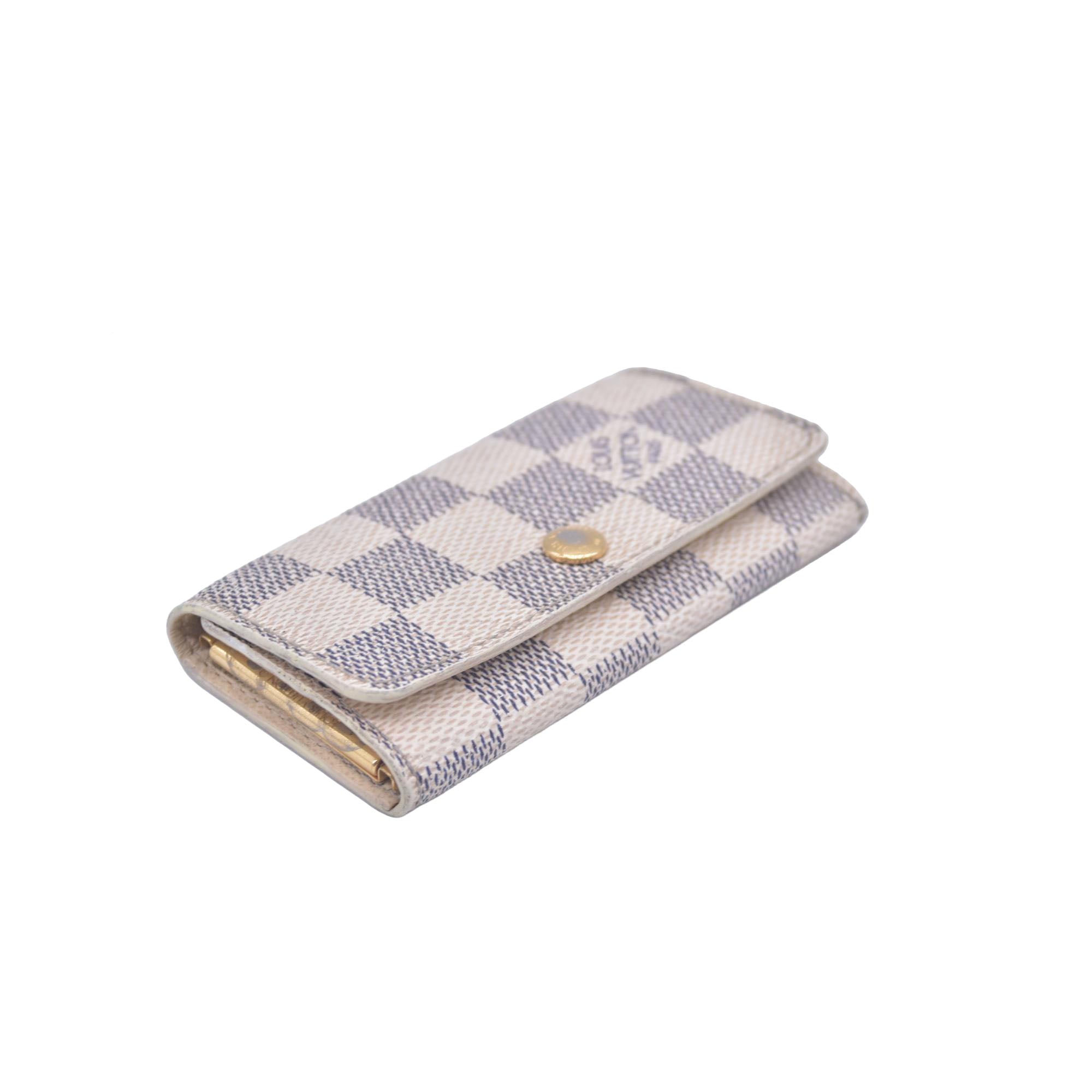 $345 2007 Louis Vuitton Damier Azur Multicles 4 Key Holder FL2027 CONSIGNMENT 10021073