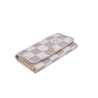 $345 2007 Louis Vuitton Damier Azur Multicles 4 Key Holder FL2027 CONSIGNMENT 10021073