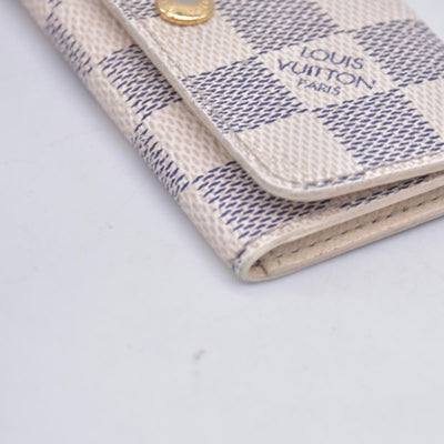 $345 2007 Louis Vuitton Damier Azur Multicles 4 Key Holder FL2027 CONSIGNMENT 10021073