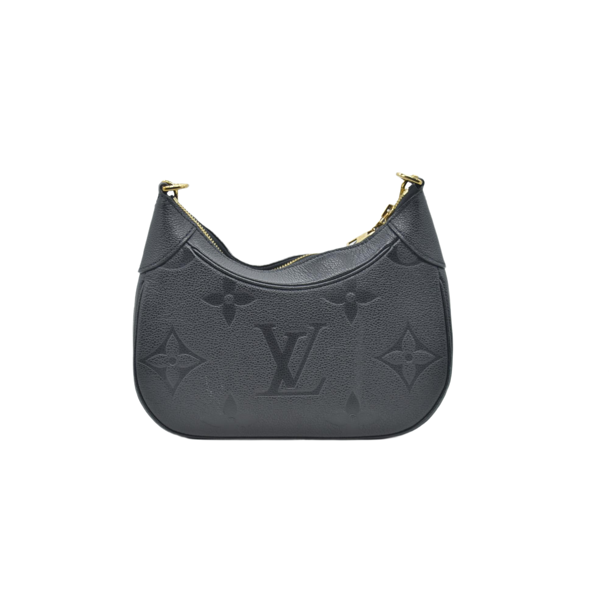 $2640  Louis Vuitton Empreinte Monogram Giant Bagatelle NM Black
