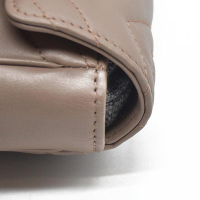 $1450 Gucci Double G Marmont Super Mini Beige Leather Crossbody Bag