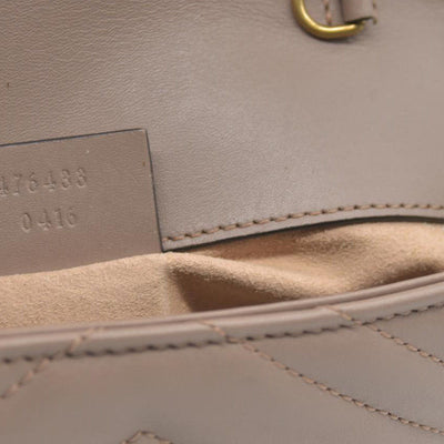 $1450 Gucci Double G Marmont Super Mini Beige Leather Crossbody Bag
