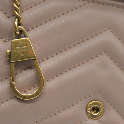 $1450 Gucci Double G Marmont Super Mini Beige Leather Crossbody Bag