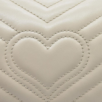 Gucci Super Mini Marmont Leather Shoulder Bag White GG Crossbody $1400