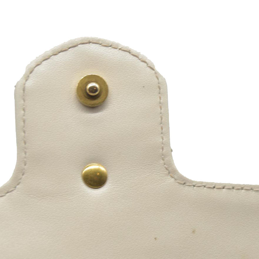 Gucci Super Mini Marmont Leather Shoulder Bag White GG Crossbody $1400