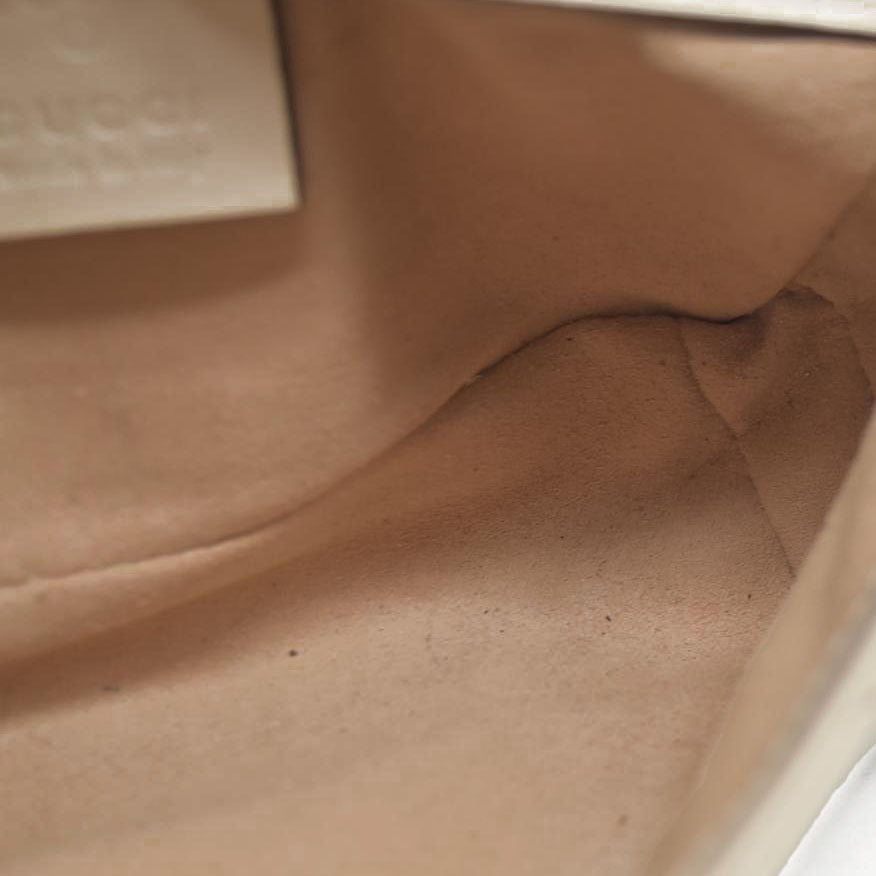 Gucci Super Mini Marmont Leather Shoulder Bag White GG Crossbody $1400