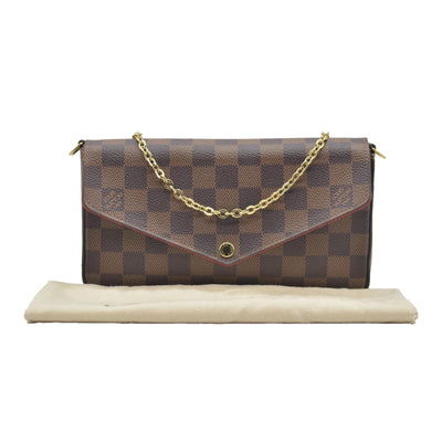 Louis Vuitton Damier Ebene Pochette Félicie Brown Coated Canvas Crossbody Bag
