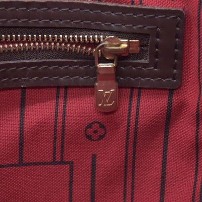 $2240 2009 Louis Vuitton Damier Ebene Neverfull MM Cherry AR0049 CONSIGNMENT 10021074
