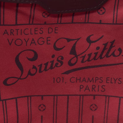 $2240 2009 Louis Vuitton Damier Ebene Neverfull MM Cherry AR0049 CONSIGNMENT 10021074