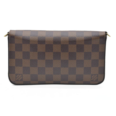 Louis Vuitton Damier Ebene Pochette Félicie Brown Coated Canvas Crossbody Bag