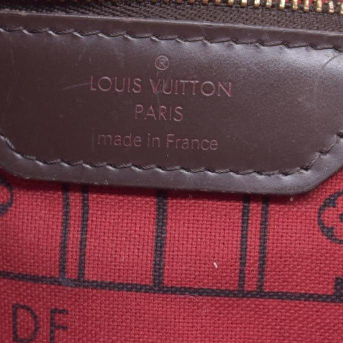 $2240 2009 Louis Vuitton Damier Ebene Neverfull MM Cherry AR0049 CONSIGNMENT 10021074