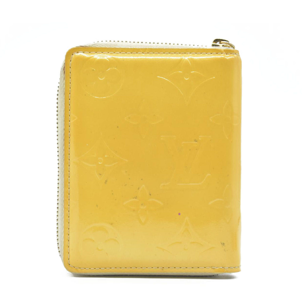 $490 Louis Vuitton Monogram Vernis Patent Leather Broom Zip Around Wallet MI0999