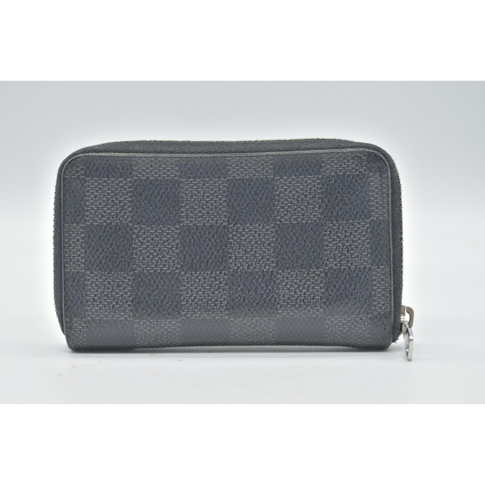 $435 2012 Louis Vuitton Damier Graphite Zippy Coin Purse Vertical MI2162