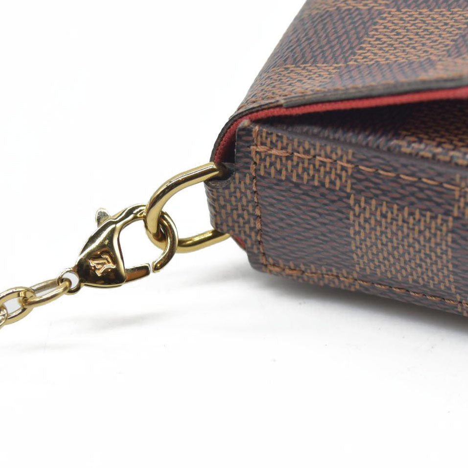 Louis Vuitton Damier Ebene Pochette Félicie Brown Coated Canvas Crossbody Bag