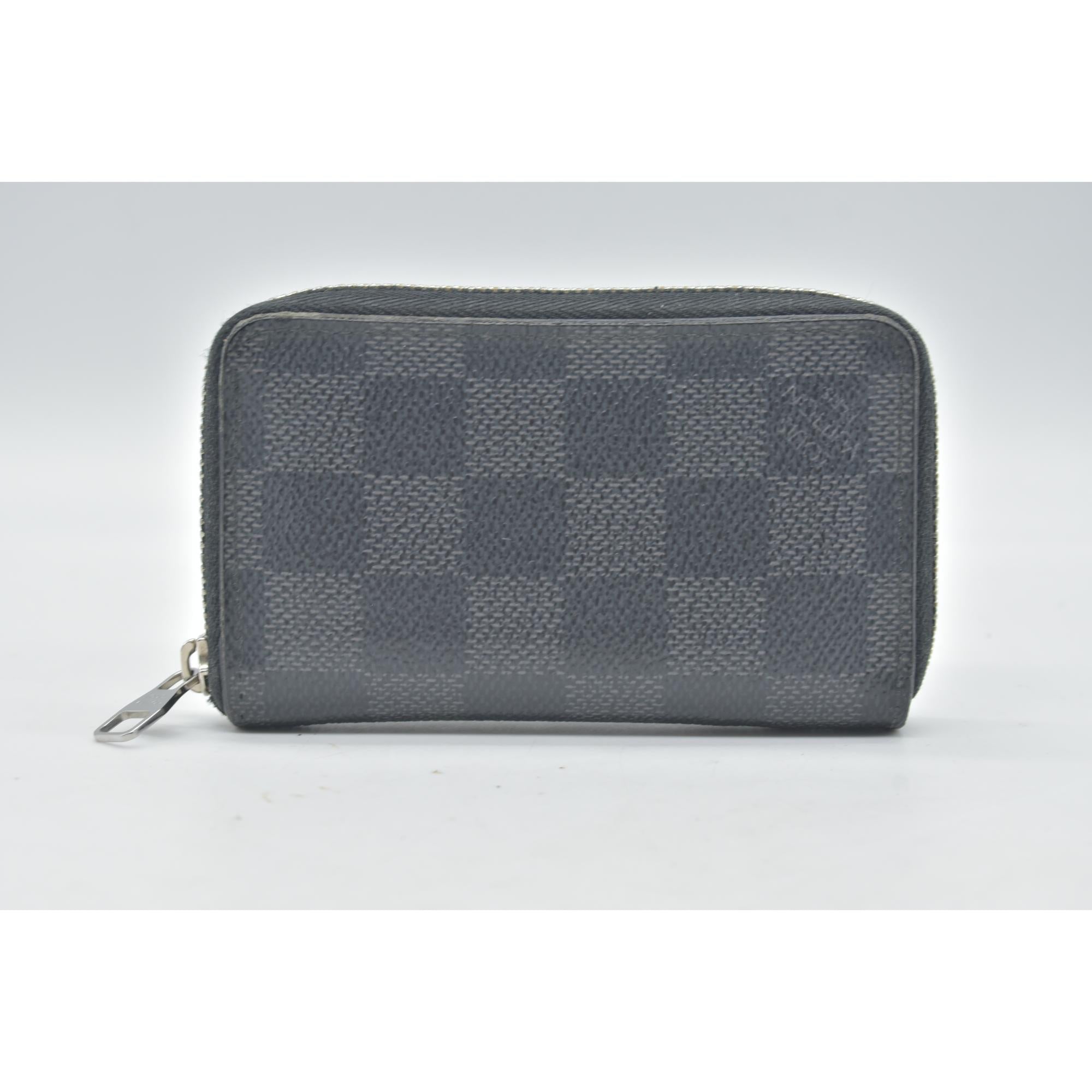 $435 2012 Louis Vuitton Damier Graphite Zippy Coin Purse Vertical MI2162