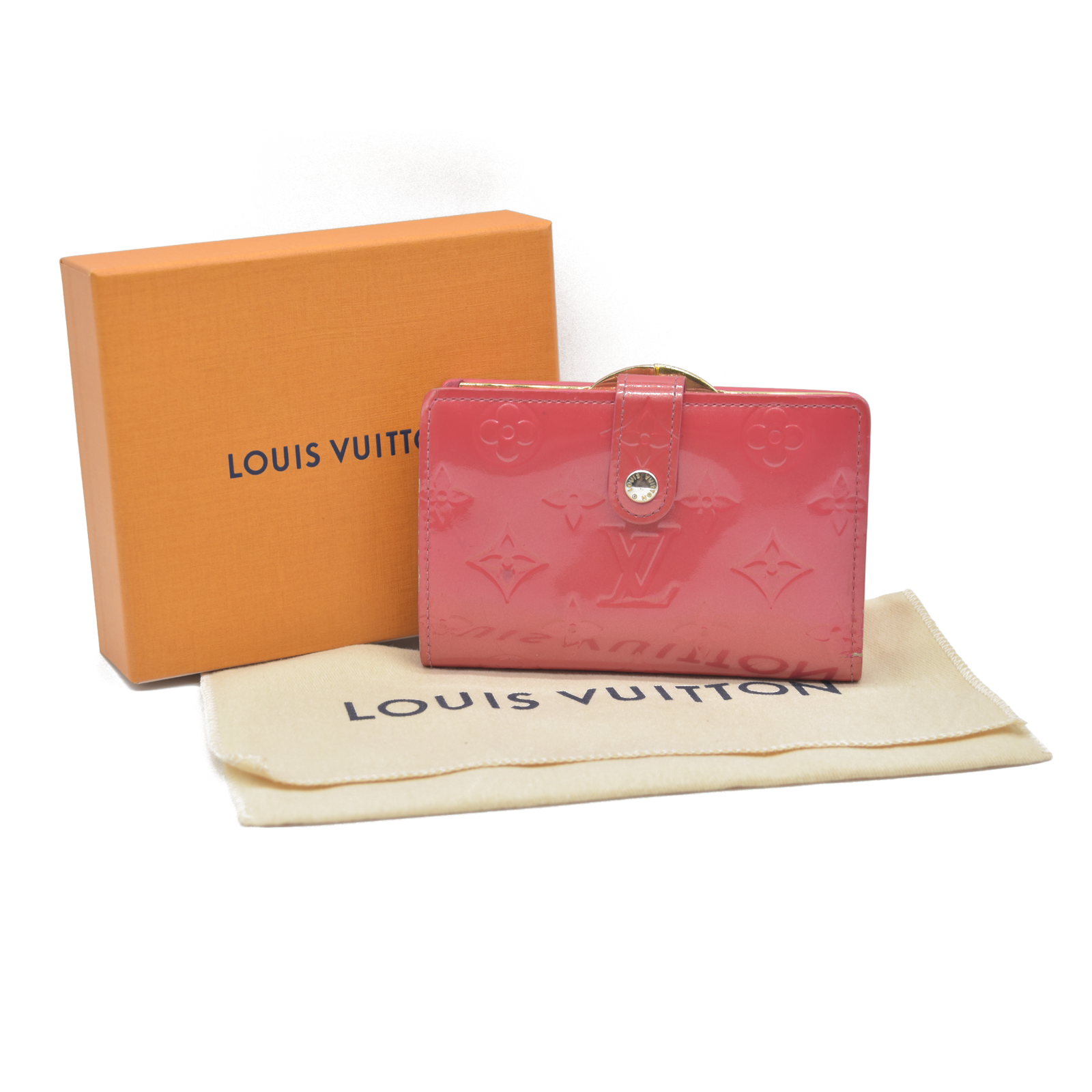 $935 LOUIS VUITTON Monogram Vernis Porte Monnaie Billets Viennois wallet