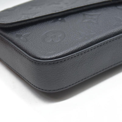 $1720 AUCTION Louis Vuitton  Empreinte Pochette Felicie Chain Wallet Black RFID New Model