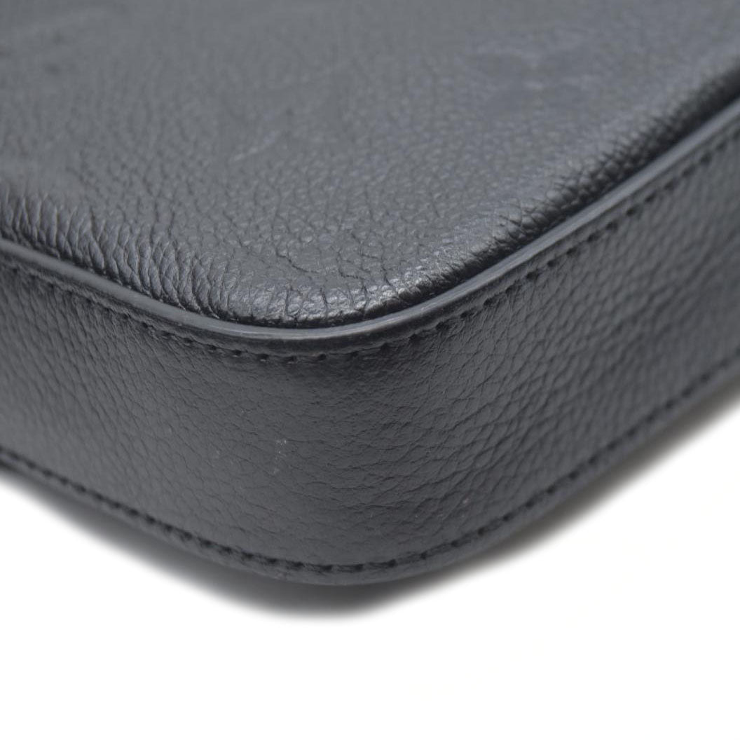 $1720 AUCTION Louis Vuitton  Empreinte Pochette Felicie Chain Wallet Black RFID New Model