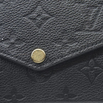 $1720 AUCTION Louis Vuitton  Empreinte Pochette Felicie Chain Wallet Black RFID New Model