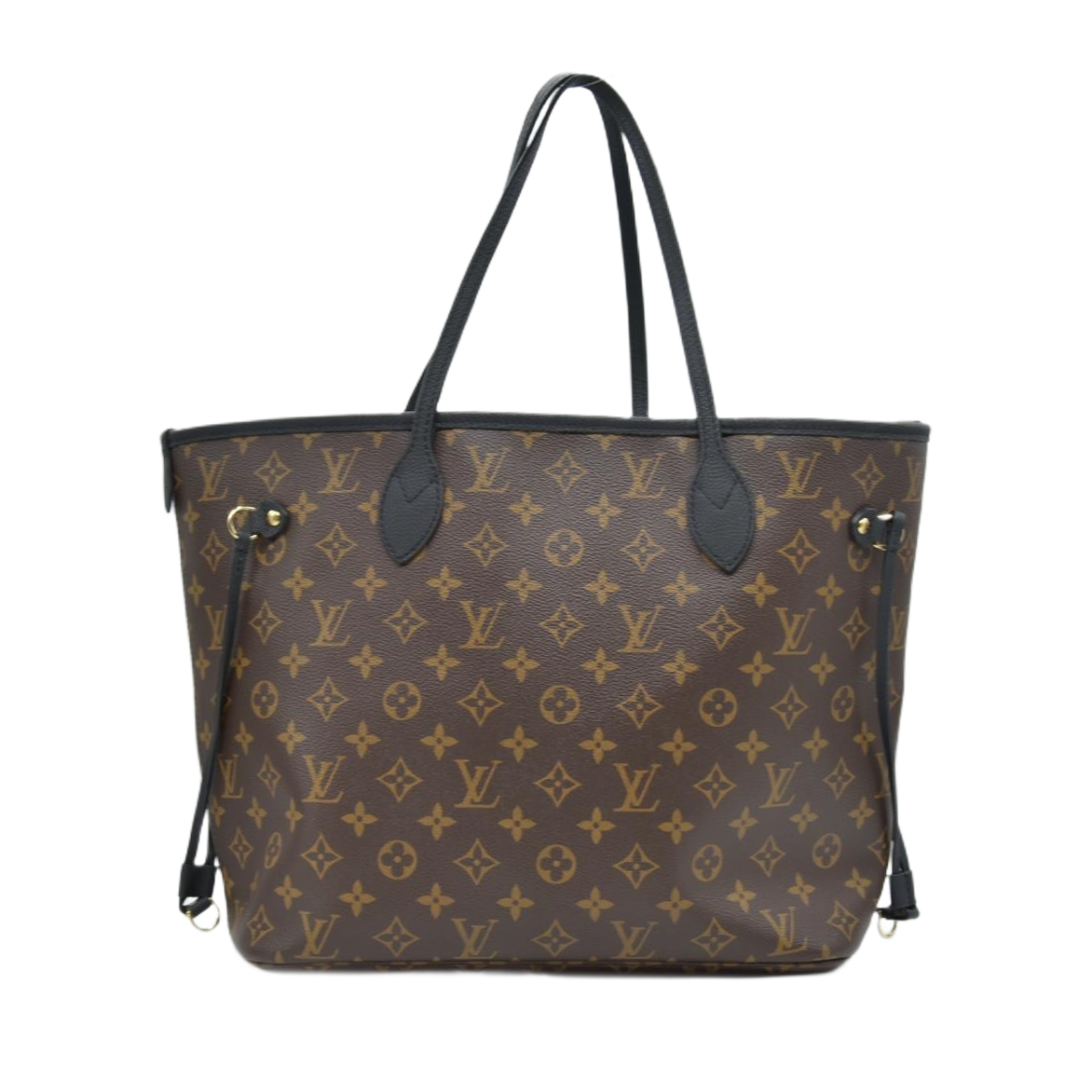 $3200 Louis Vuitton Monogram Calfskin Neo Neverfull Inside Out MM Black RFID