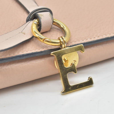 $480 Chloe Alphabet Compact Trifold Leather Wallet E