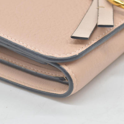 $480 Chloe Alphabet Compact Trifold Leather Wallet E