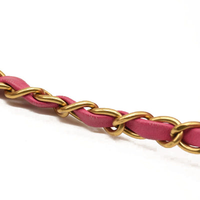 Chanel  Lambskin Chevron Quilted Mini Rectangular Flap Dark Pink 21*