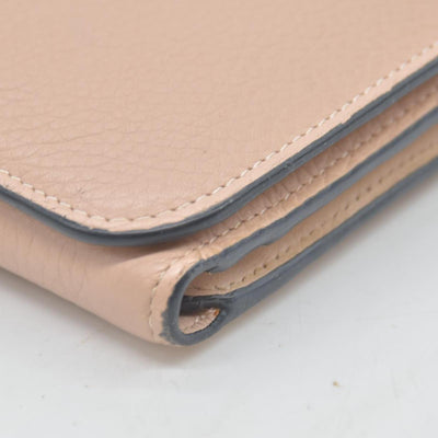 $480 Chloe Alphabet Compact Trifold Leather Wallet E