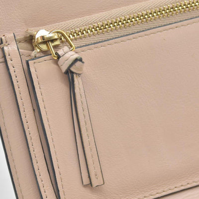 $480 Chloe Alphabet Compact Trifold Leather Wallet E
