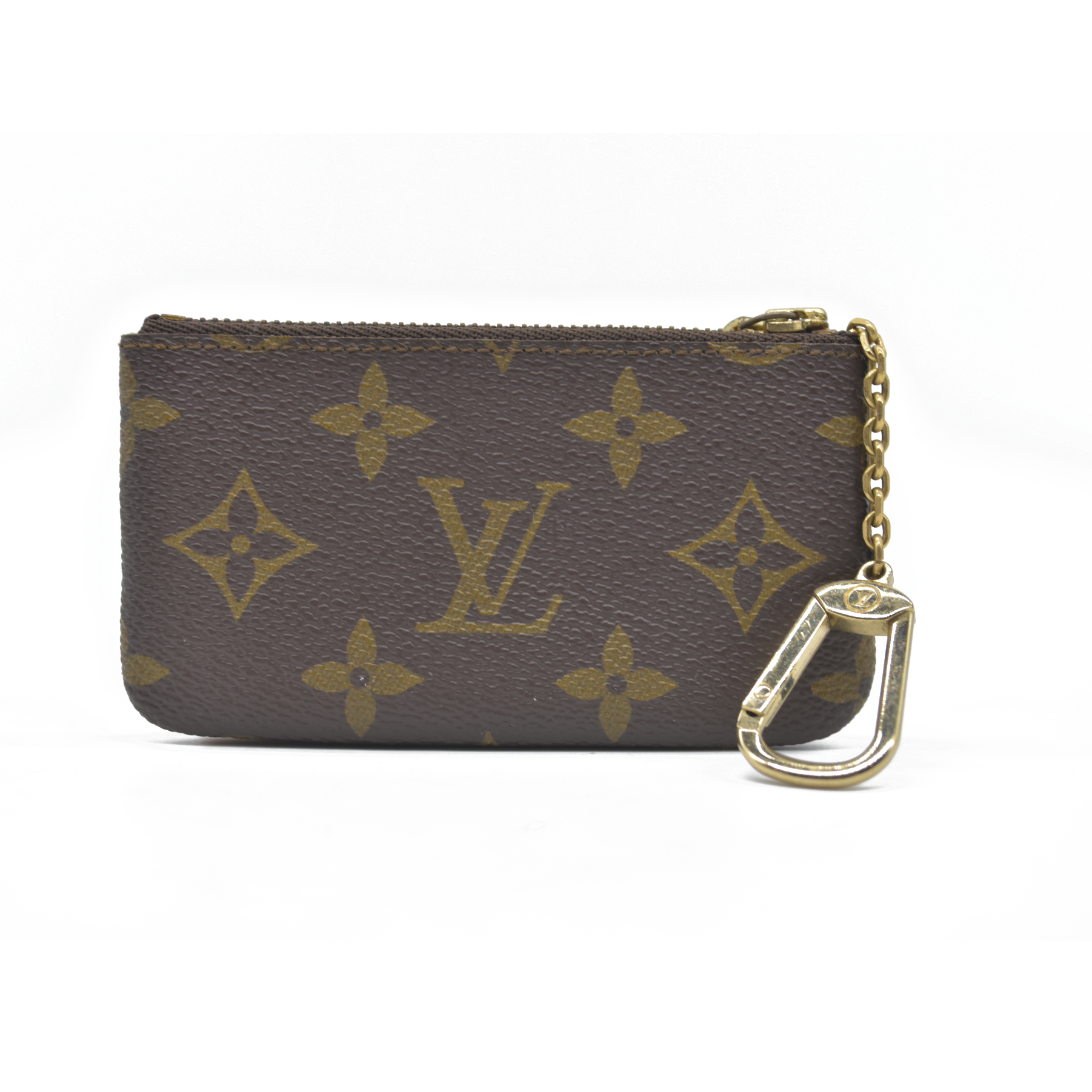 $345 LOUIS VUITTON Monogram Coin Purse Key Pochette Cles 0920ET
