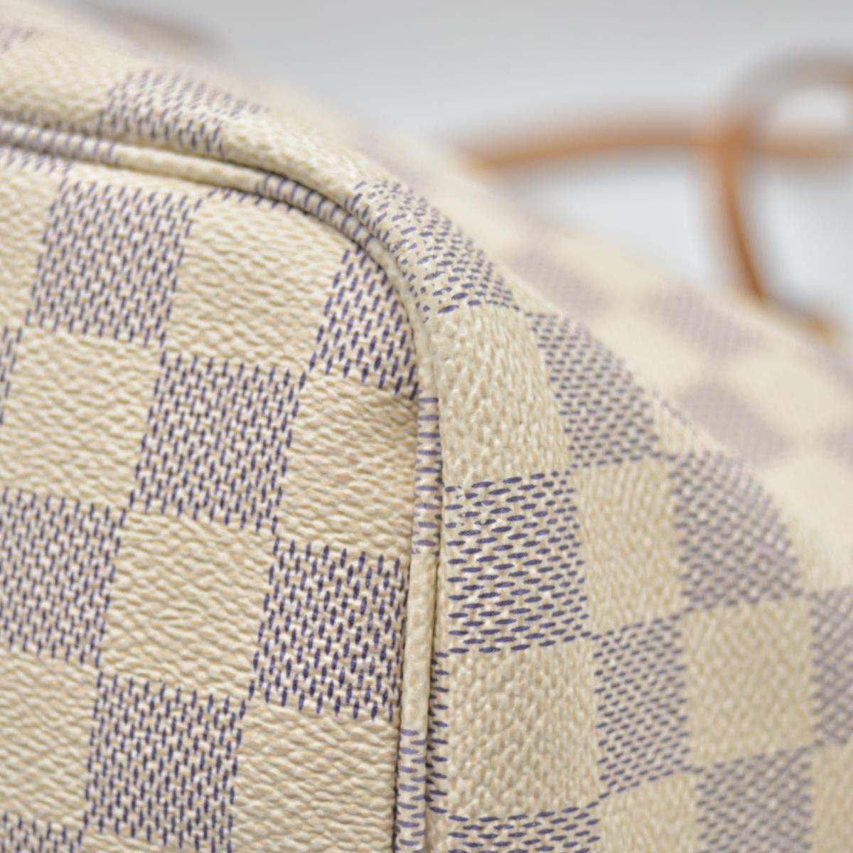 $2240 2010 Louis Vuitton Damier Azur Neverfull MM Rose Ballerine AR1120