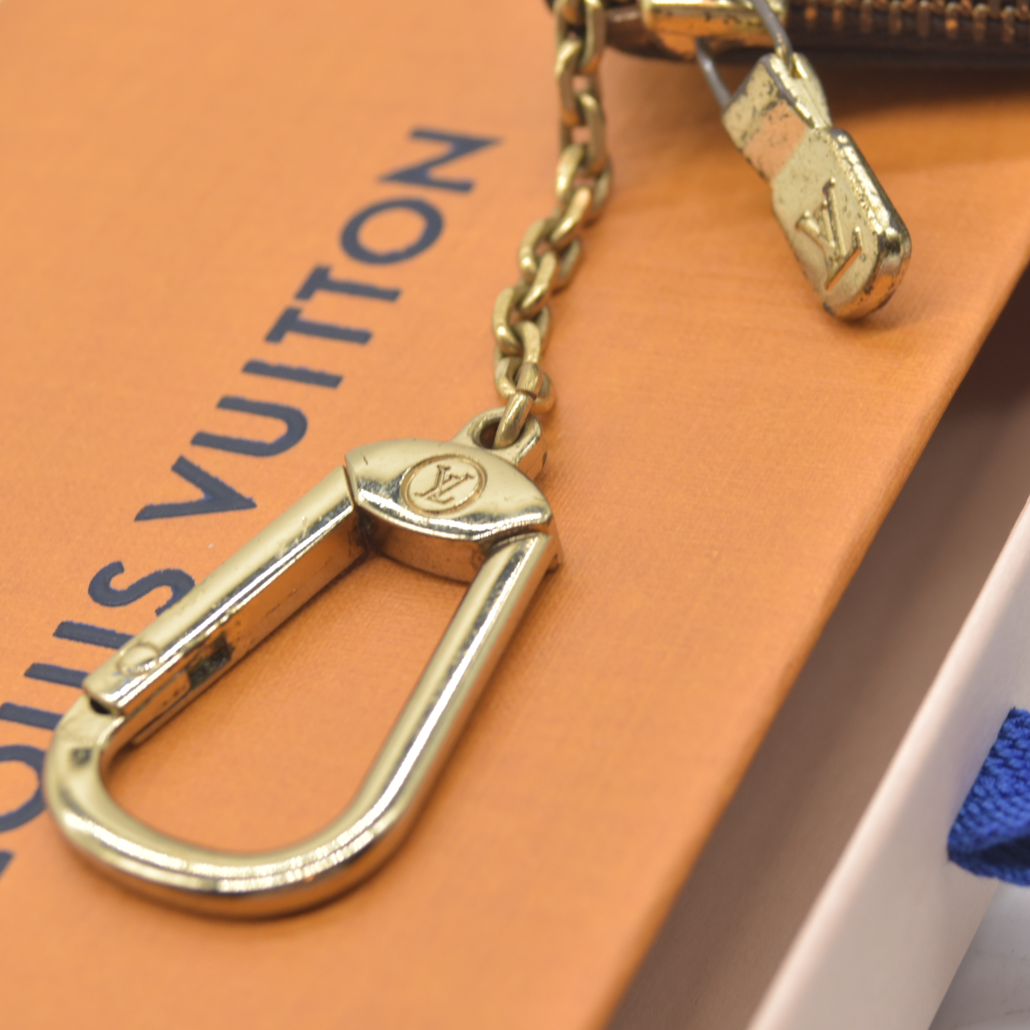 $345 LOUIS VUITTON Monogram Coin Purse Key Pochette Cles 0920ET