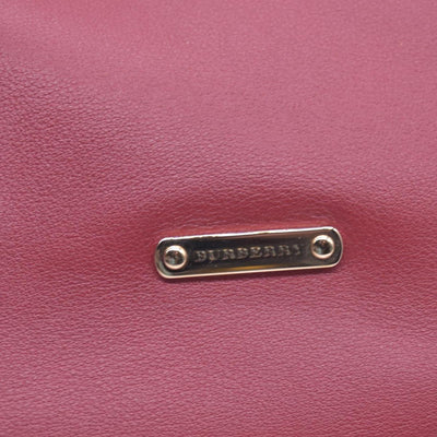 $1095 Burberry Leather Panels Small Canterbury Tote Red CONSIGNMENT