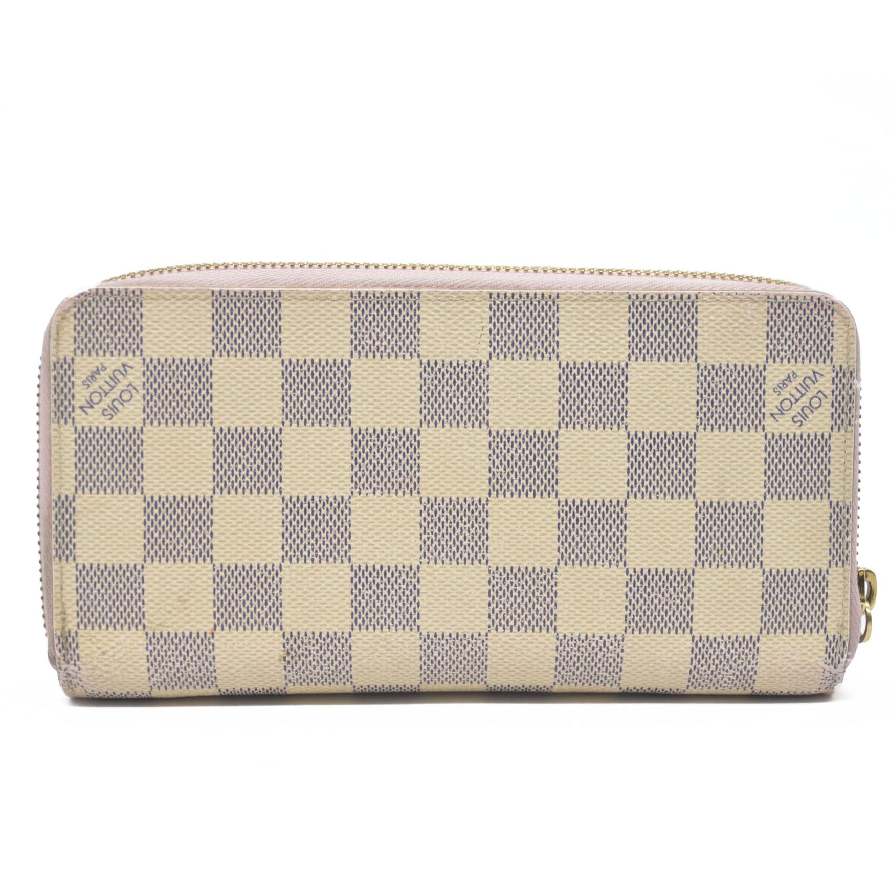 Louis Vuitton Damier Azur Zippy Wallet Rose Ballerine GI0173