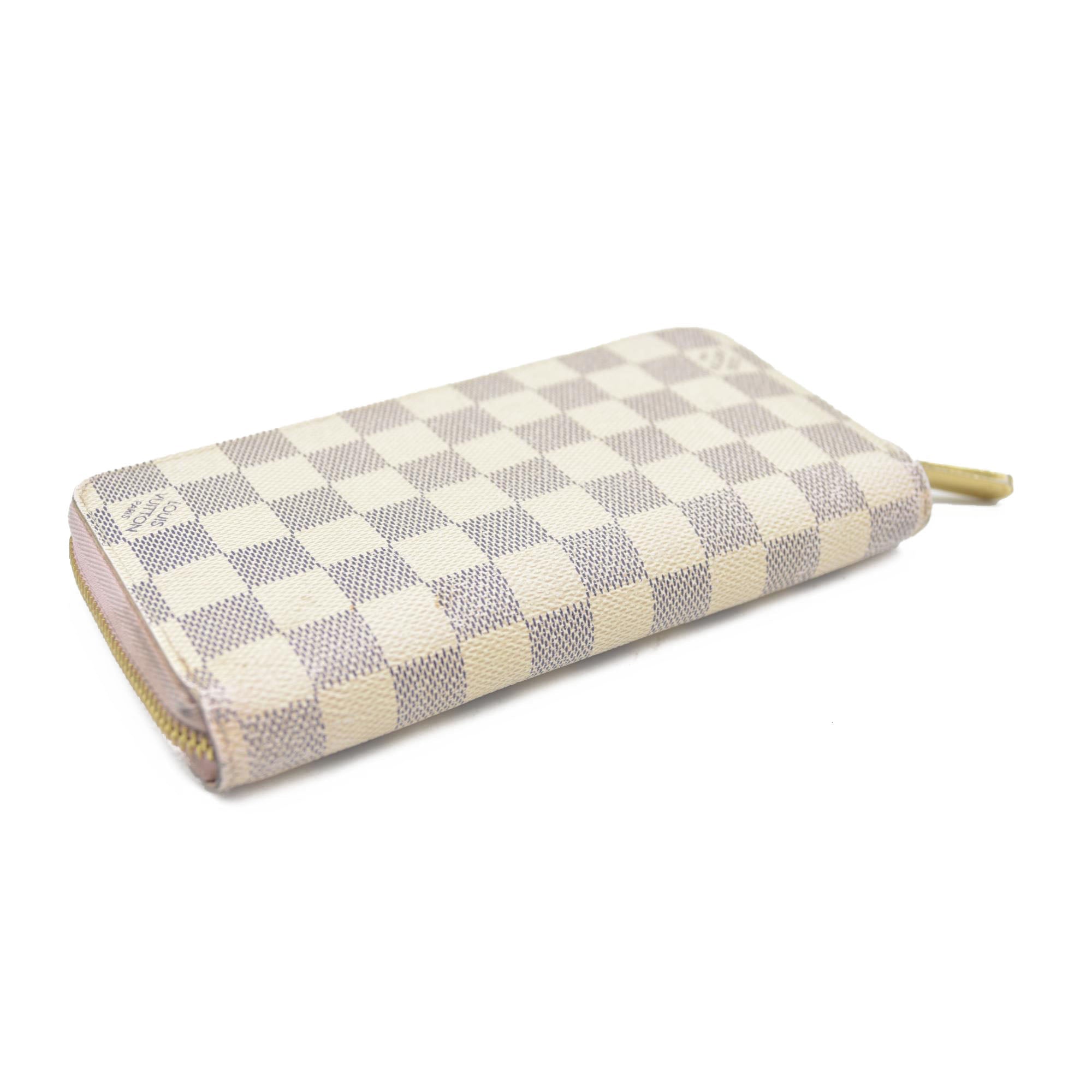 Louis Vuitton Damier Azur Zippy Wallet Rose Ballerine GI0173