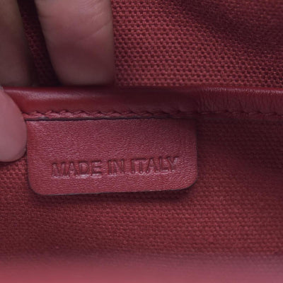 $1095 Burberry Leather Panels Small Canterbury Tote Red CONSIGNMENT