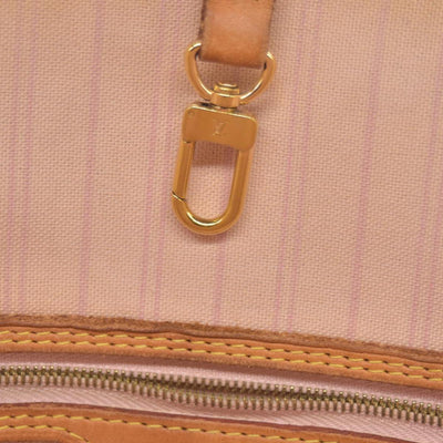 $2240 2010 Louis Vuitton Damier Azur Neverfull MM Rose Ballerine AR1120