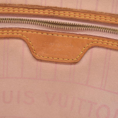 $2240 2010 Louis Vuitton Damier Azur Neverfull MM Rose Ballerine AR1120