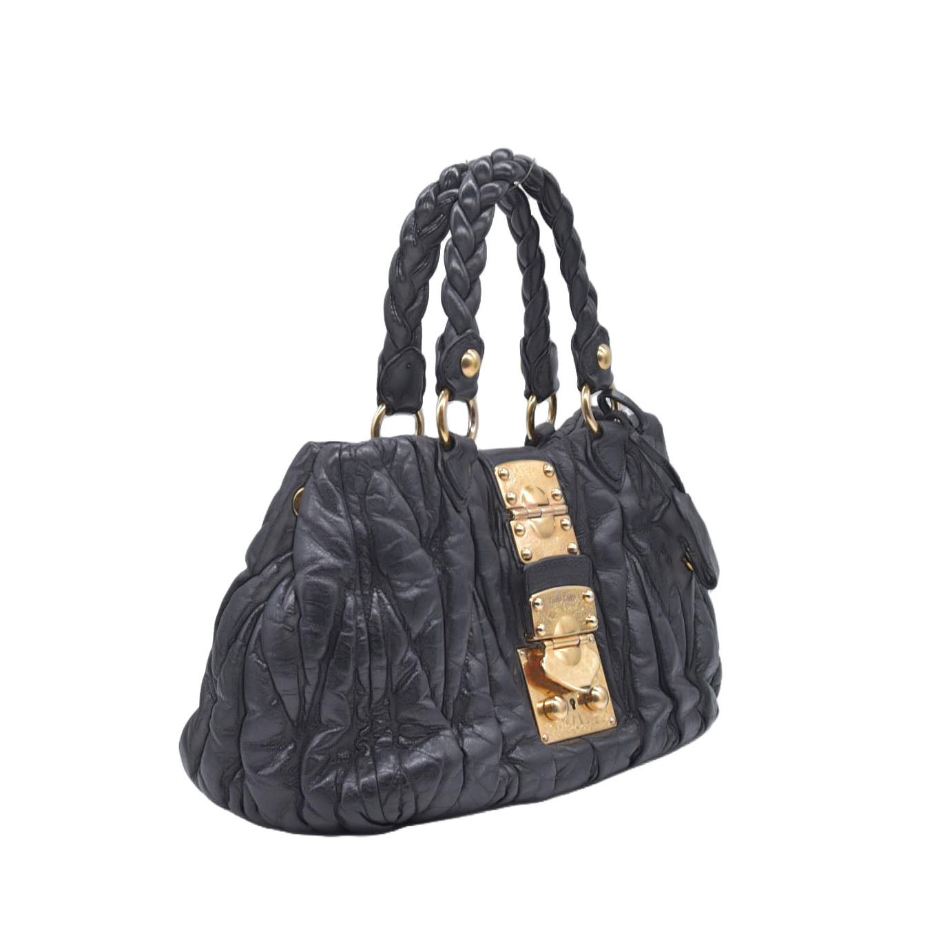 Miu Miu Leather Matelasse Bauletto Aperto Coffer CONSIGNMENT 10021137